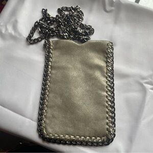 Metallic Chain Detail Small Crossbody Bag Pouch Date Night NYE